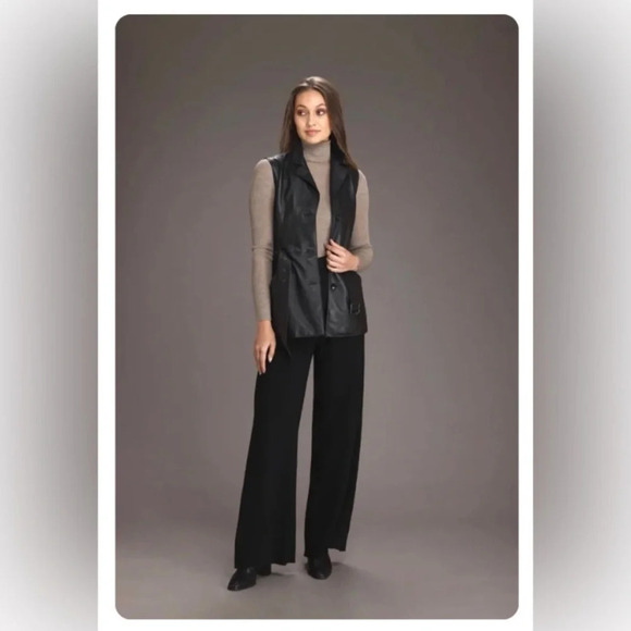 Vintage Danier black leather vest size L - Picture 2 of 13